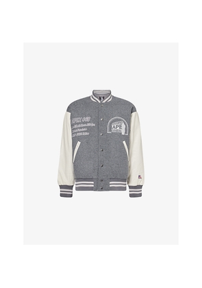Mens A Bathing Ape Bape x Kazuki Logo Wool-Blend Jacket