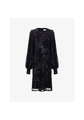 Womens Phase Eight Odette Sequin-Embellished Woven Mini Dress