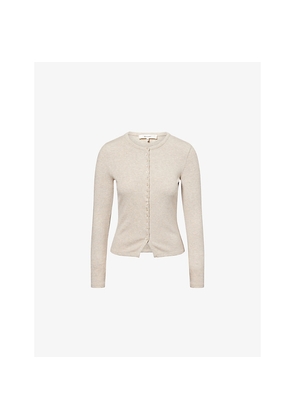 Womens Frame The Rib Splay Long-Sleeves Stretch-Woven Top