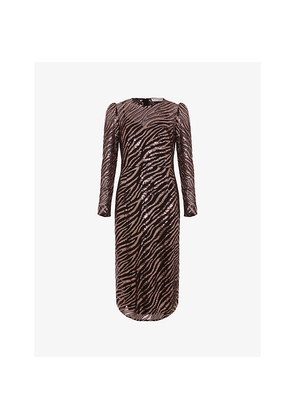 Womens Phase Eight Kate Sequin-Pattern Woven Midi Dress