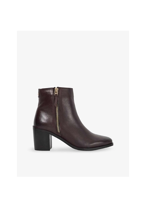 Womens Dune Purl Leather Heeled Ankle Boots