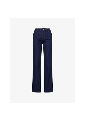 Womens Frame The Straight Mid-Rise Cotton-Blend Jeans