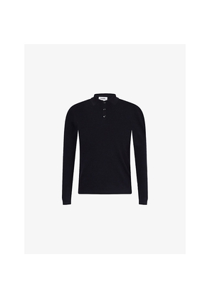 Mens Nobl Tristan Open-Weave Knitted Polo Shirt