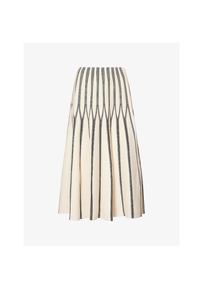 Womens Zimmermann Rebellion Striped Knitted Midi Skirt