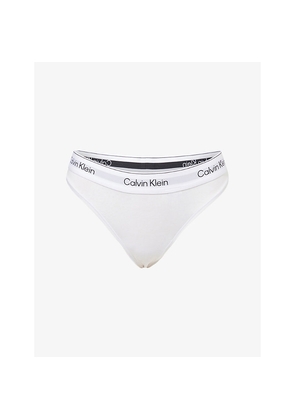 Womens Calvin Klein Icon Branded Cotton and Modal-Blend Thong