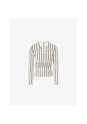Womens Zimmermann Rebellion Striped Knitted Polo Shirt