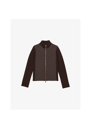 Womens Reiss Hansel Hybrid Shell and Knitted Jacket