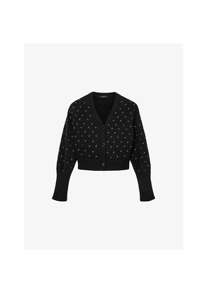 Womens Allsaints Mazzy Star-Embroidered Cotton Cardigan