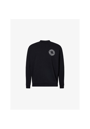 Mens Stone Island Compass-Print Crewneck Cotton-Jersey Sweatshirt