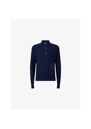 Mens Tom Ford Piquet-Knit Silk and Cotton-Blend Polo Shirt