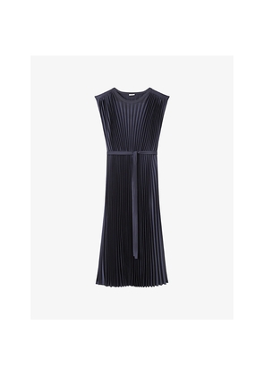 Womens Joseph Volta Knit-Weave Plissé Midi Dress