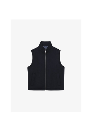 Mens Reiss Hewitt Side-Pocket Wool-Blend Gilet