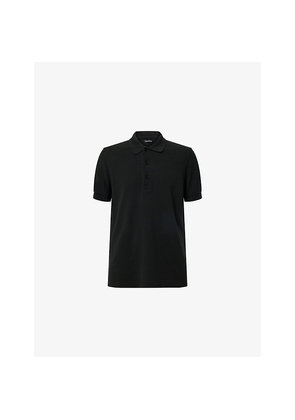 Mens Tom Ford Short-Sleeve Piquet Cotton-Blend Polo Shirt