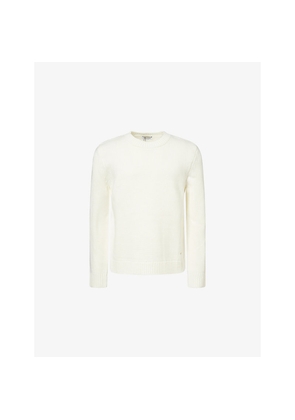 Mens Belier Crewneck Logo-Plaque Knitted Jumper