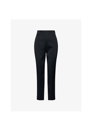 Womens Khaite Lenn Tapered-Leg Woven Trousers