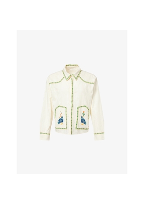 Womens Mother The Peasant Poet Embroidered Cotton Shirt