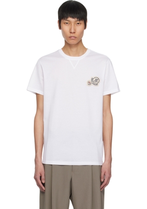 Moncler White Double Logo Patch Cotton T-shirt