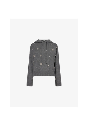 Womens Simkhai Karmen Embellished Wool and Cashmere-Blend Hoody