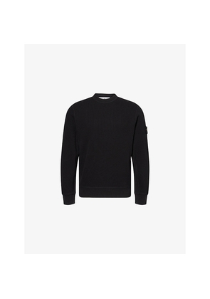 Mens Stone Island Waffle Crewneck Cotton-Jersey Sweatshirt