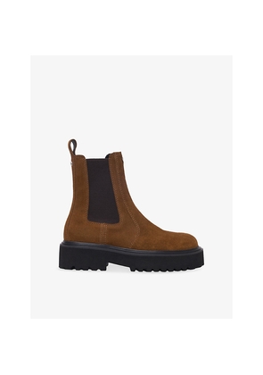 Womens Maje Brand-Plaque Suede Chelsea Boots
