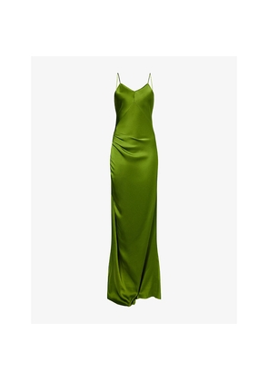 Womens Victoria Beckham Draped Backless Satin Maxi Dress