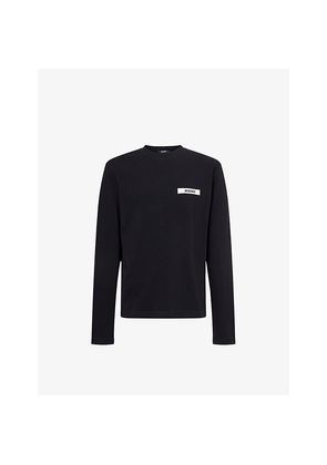 Mens Jacquemus Grosgrain-Logo Long-Sleeve Cotton T-Shirt