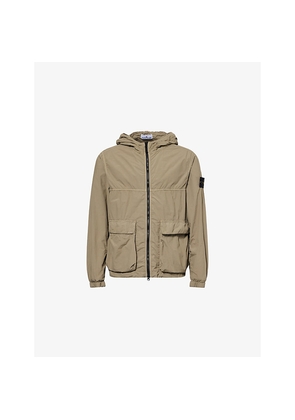 Mens Stone Island Smerigliato Hooded Short Woven Parka Jacket