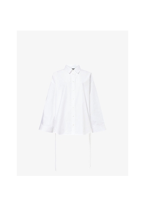 Womens Balenciaga Oversized Lace-Up Cotton Shirt