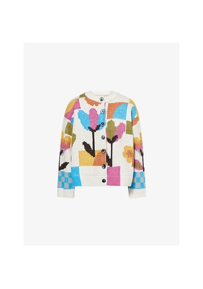 Womens Free People Tulip Whirl Patterned Cotton-Blend Cardigan
