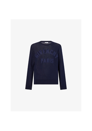 Mens Givenchy Brand-Embroidery Crewneck Cotton Jumper