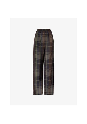 Womens The Frankie Shop Baxter Check-Print Woven Trousers