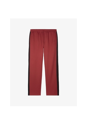 Mens The Kooples Stripe-Trim Wide Woven Jogging Bottoms