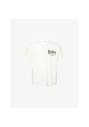 Mens Duke & Dexter Dr Grey Pit Brand-Print Cotton-Jersey T-Shirt