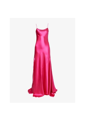 Womens Alaia Flared Silk Slip Dress