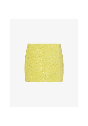 Womens David Koma Sequinned-Boucle Woven Mini Skirt