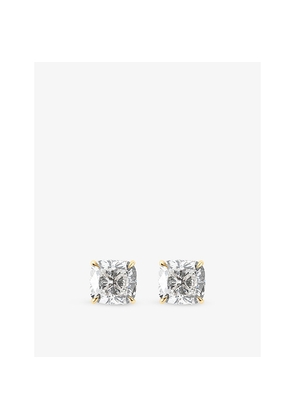 The Diamond Lab Timeless Cushion-Cut 18ct Yellow-Gold and 8.09ct Lab-Grown Diamond Stud Earrings