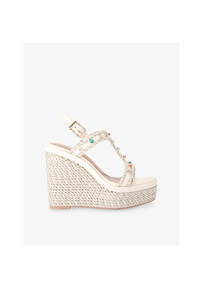 Womens Carvela Sorella Faux-Leather Wedge Sandals