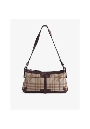 Womens Reselfridges Pre-Loved Burberry Haymarket Check Canvas Shoulder Bag