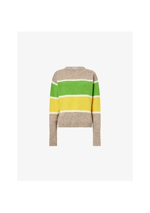 Womens JW Anderson Striped Round-Neck Wool Jumper