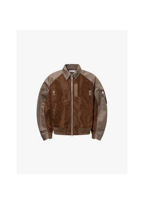 Mens Sacai Contrast Cotton-Blend and Nylon Jacket