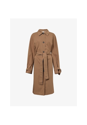 Womens Toteme Light Spring Belted Cotton-Poplin Trench Coat