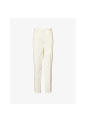 Womens Toteme Pleated Straight-Leg Woven Trousers
