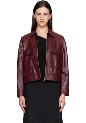 Max Mara Burgundy Nepet Leather Jacket