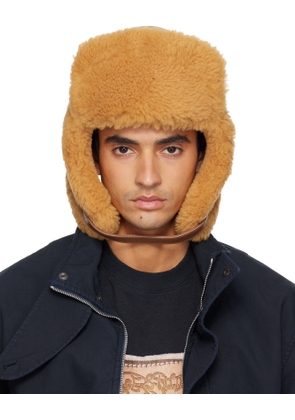 Acne Studios Brown Shearling Aviator Hat