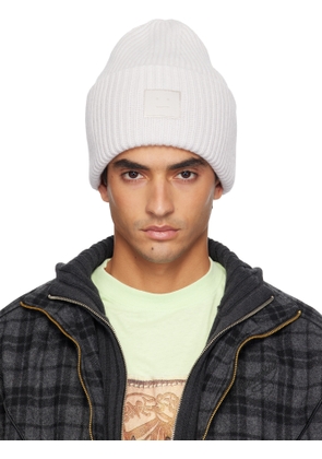 Acne Studios Gray Large Face Logo Beanie