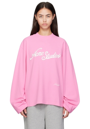 Acne Studios Pink Logo Relaxed-Fit T-shirt
