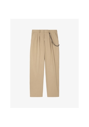 Mens The Kooples Chain-Embellished Straight-Leg Cotton Trousers