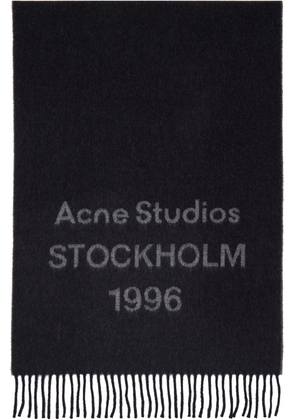 Acne Studios Black & Gray Fringed Scarf