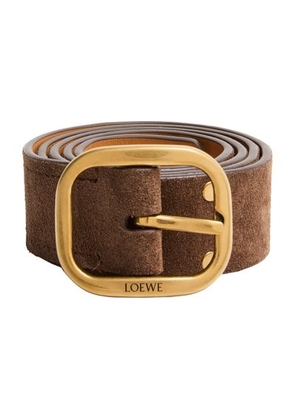 Rounded soft studded belt in suede calfskin