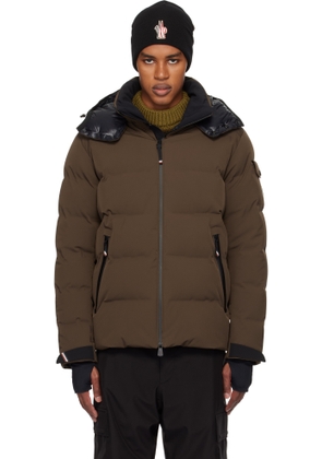 Moncler Grenoble Brown Montgetech Hooded Ski Down Jacket